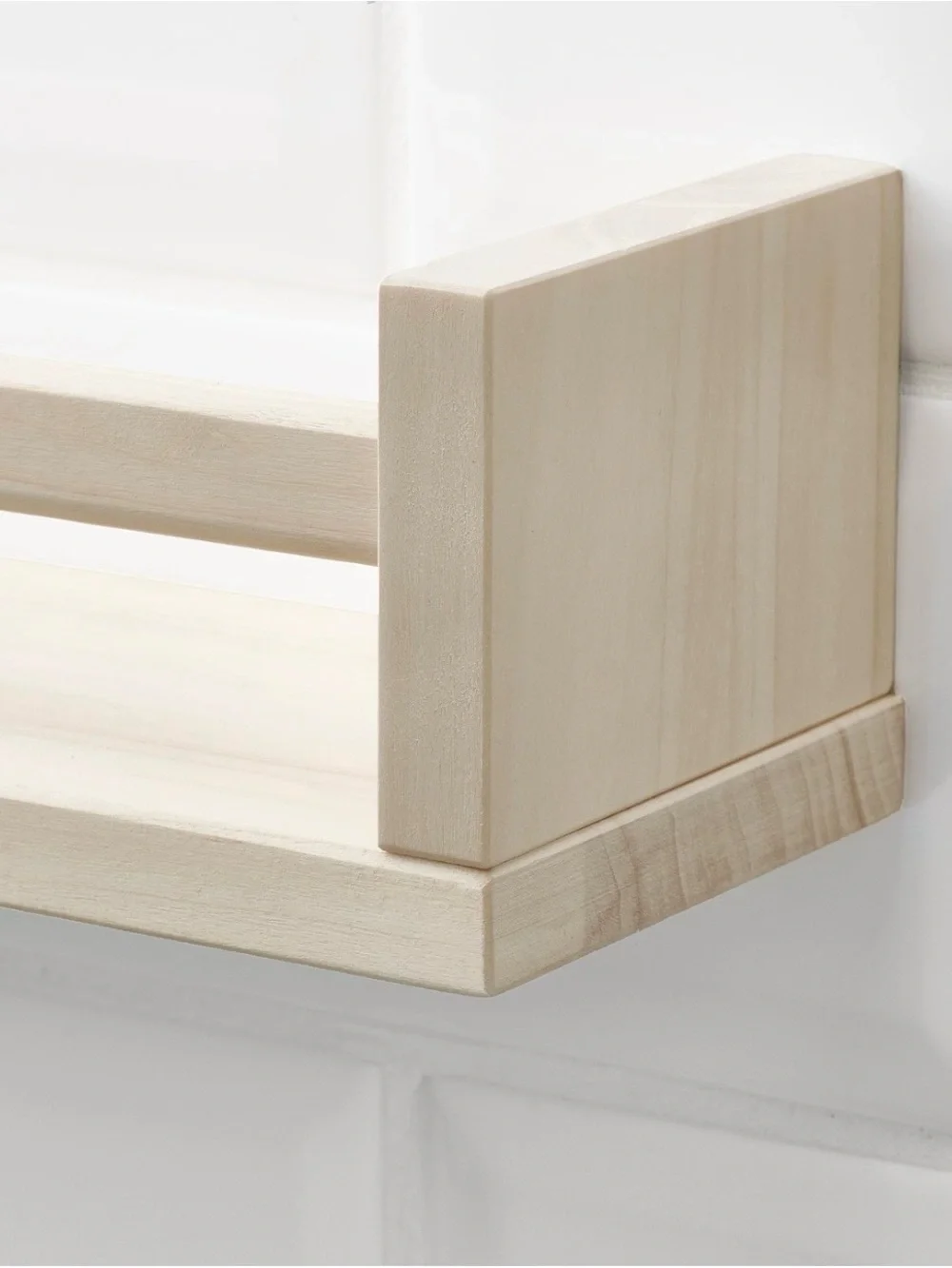 IKEA Natural Wood Wall Shelf Pair - Light Wood Finish